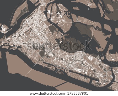 vector map of the city of Abu Dhabi, United Arab Emirates, UAE, Emirate of Abu Dhabi