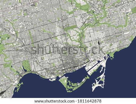 vector map of the city of Toronto, Canada