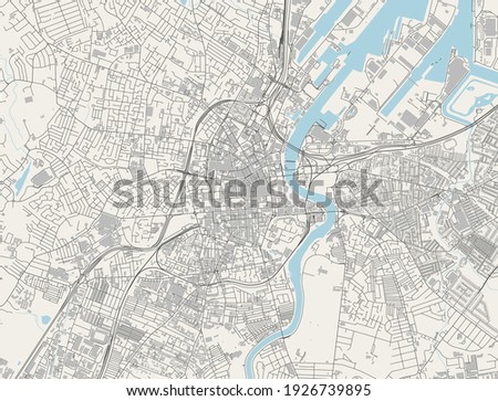 vector map of the city of Belfast, Northern Ireland, UK