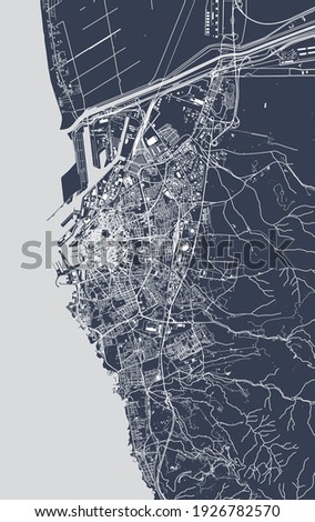 vector map of the city of Livorno, Tuscany, Italy