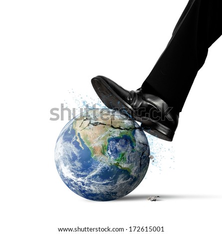 Destruction of the world because of man. world provided by nasa