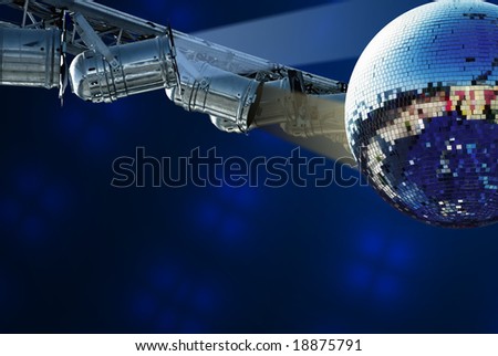 Shiny disco ball with light