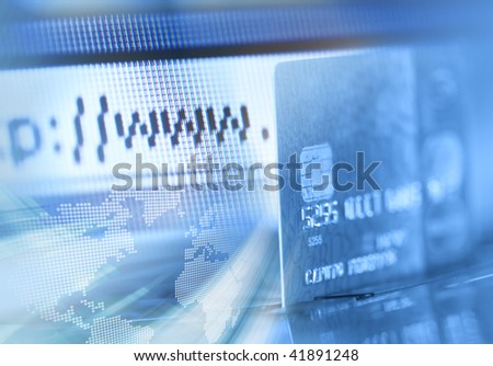 Credit card and internet browser background