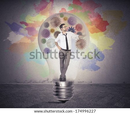 Businessman thinking about a new creative idea