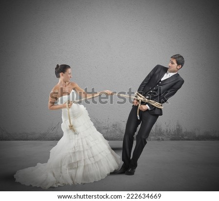 A man trapped with rope by marriage