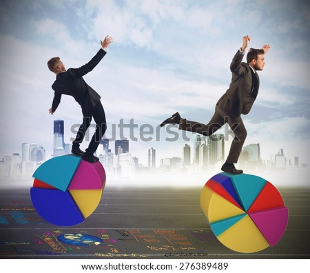 Business people as finance and economy acrobats