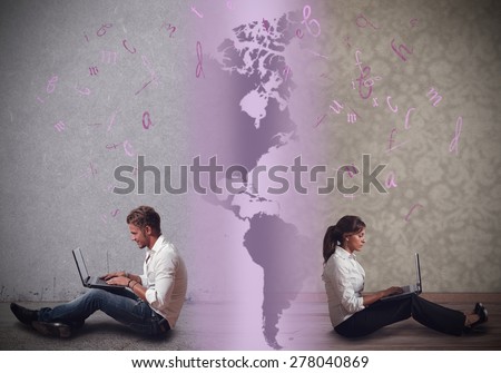Communicate in a distance relationship with internet