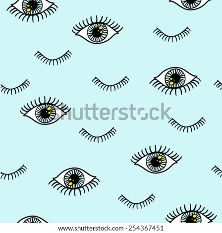 Eye pattern with eyelash in vector.