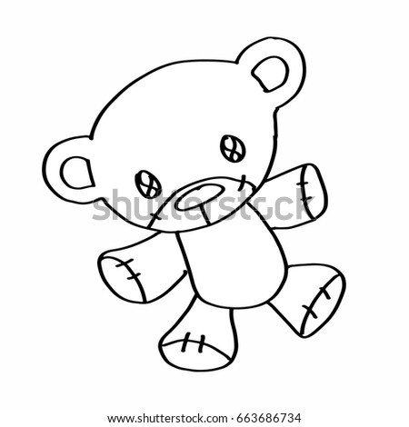 teddy bear coloring Stok fotoğraf © 