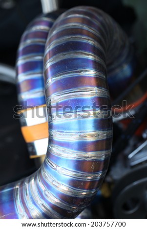 Welding of titanium pipe. , Titanium tube The engine air intake