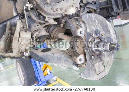 Suspension shock absorbers, springs, brake the car