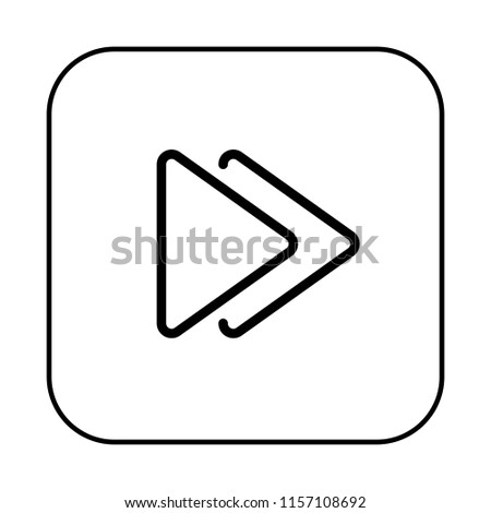 Forward Icon. Next track option concept. Editable stroke flat icons. Simple thin line art logo. Web app button. Vector illustration. 