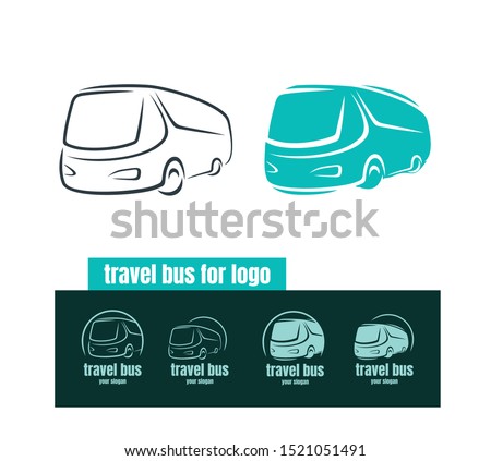 Travel agency bus icon in brush strokes style