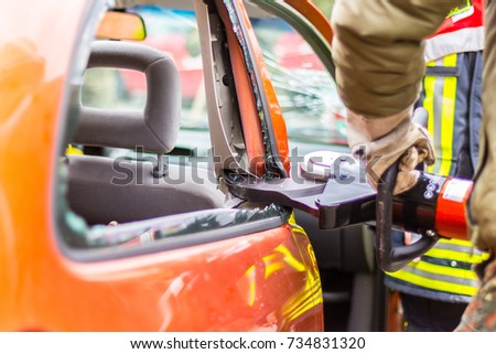 Image, Stock Photo Splinter group door Glass