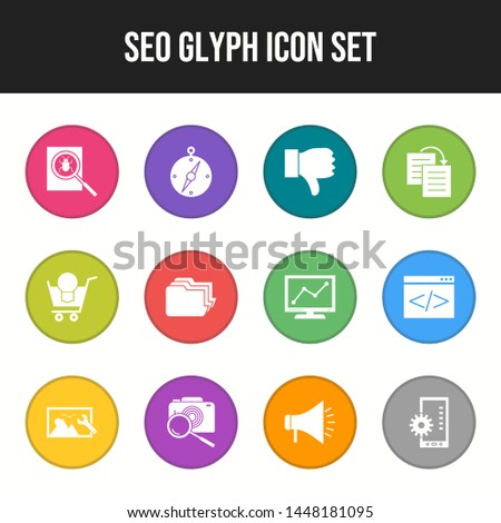 Beautiful S-E-O Glyph Round Circle Multicolor BG