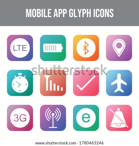 Unique Mobile Apps Icons Set