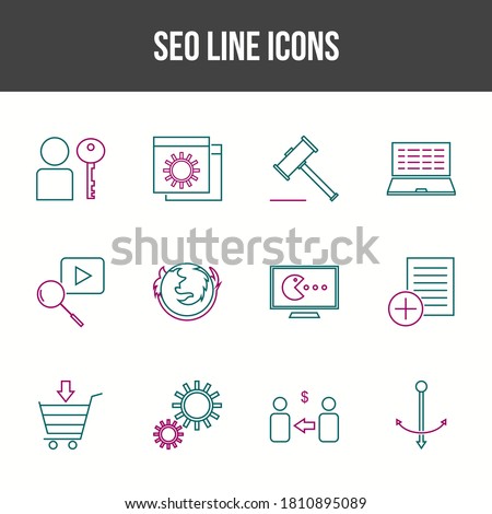 Unique SEO Line icon set