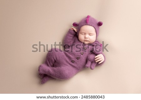 Similar – Image, Stock Photo portrait of baby asleep in bed