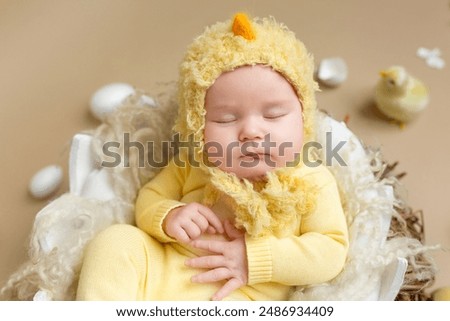 Similar – Image, Stock Photo portrait of baby asleep in bed