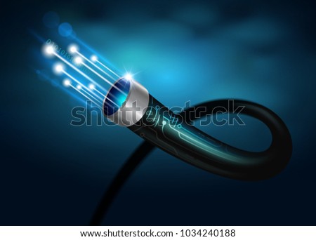 Future Technology With High Speed Internet
Large data transfer with new fiber optic cable.
Vector Realistic file.