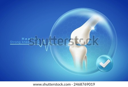 Strong knee joints Healthy. Orthopedic protection design concept for medicine, clinic, pharmacy, orthopedic hospital. Vector illustration file.