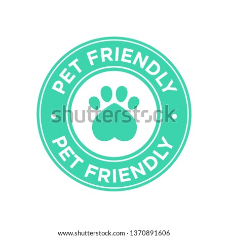 Pet friendly icon. Green round icon.