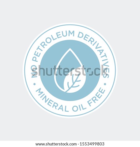 No petroleum derivatives icon. Mineral oil free. Vector illustration.