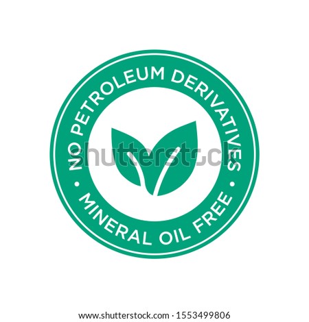 No petroleum derivatives icon. Mineral oil free. Vector illustration.