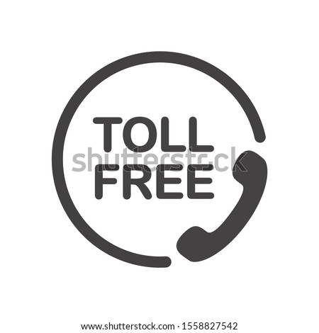 Toll free icon. Attendance number symbol. Black sign on white background.