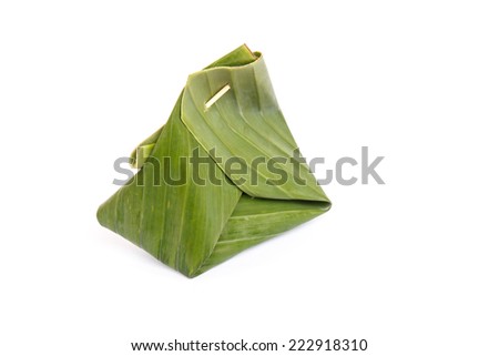 Thai traditional dessert Wrapped in banana leaves