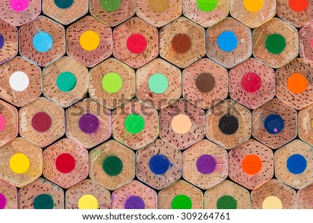 Close up pattern colour pencils texture and background
