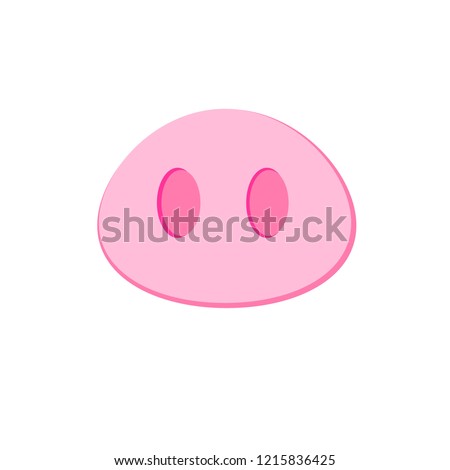 vector flat cartoon nose pig piglet isolated on white