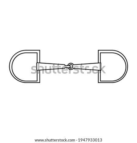 Vector flat horse equestrian bit snaffle isolated on white background