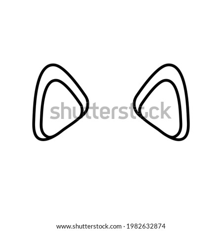 Vector flat outline cat ears isolated on white background