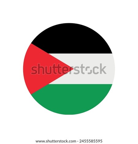 Vector flat Palestine round flag isolated on white background