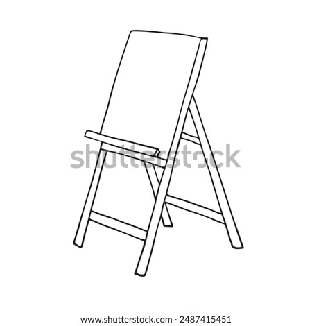 Vector hand drawn sketch doodle outline easel isolated on white background