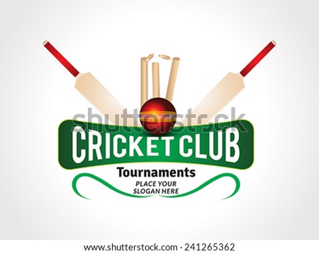abstract cricket background with ball & bat vector illustration
