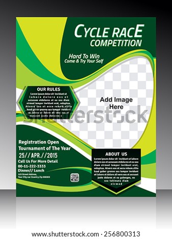Cycle race Flyer template design vector illustration 