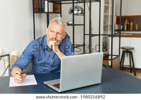 Similar – Image, Stock Photo Senior absorbed in thought