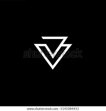 Outstanding professional elegant trendy awesome artistic black and white color JV VJ initial based Alphabet icon logo. Stock fotó © 