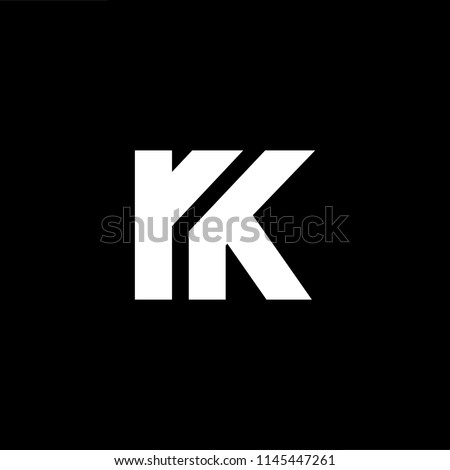 Outstanding professional elegant trendy awesome artistic black and white color RK KR initial based Alphabet icon logo. Stok fotoğraf © 
