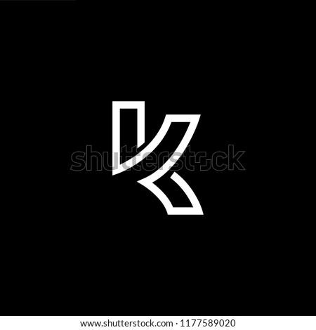 Outstanding professional elegant trendy awesome artistic black and gold color K KK initial based Alphabet icon logo. Stock fotó © 