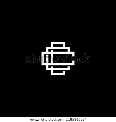 Initial White letter C CC CCC Logo Design with black Background Vector Illustration Template.
