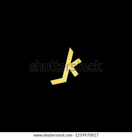 Initial letter JK KJ minimalist art logo, gold color on black background. - Vector 