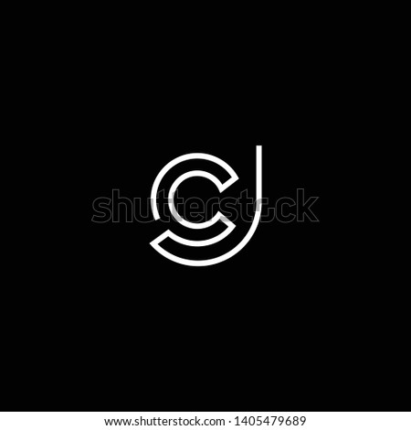 Outstanding professional elegant trendy awesome artistic black and white color CJ JC initial based Alphabet icon logo.