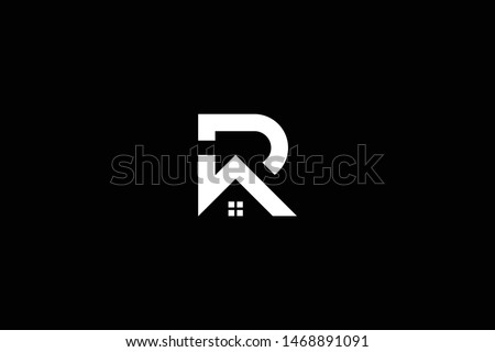 Logo design of R P PR RP in vector for construction, home, real estate, building, property. Minimal awesome trendy professional logo design template on black background. Imagine de stoc © 
