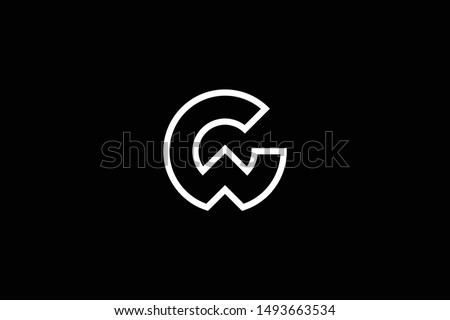 Outstanding professional elegant trendy awesome artistic black and white color CW WC GW WG initial based Alphabet icon logo.