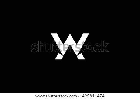 Outstanding professional elegant trendy awesome artistic black and white color AW WA initial based Alphabet icon logo.