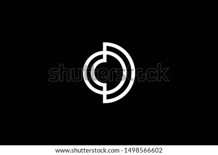 Outstanding professional elegant trendy awesome artistic black and white color CD DC initial based Alphabet icon logo.