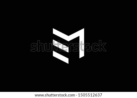 Logo design of M EM ME in vector for construction, home, real estate, building, property. Minimal awesome trendy professional logo design template on black background.